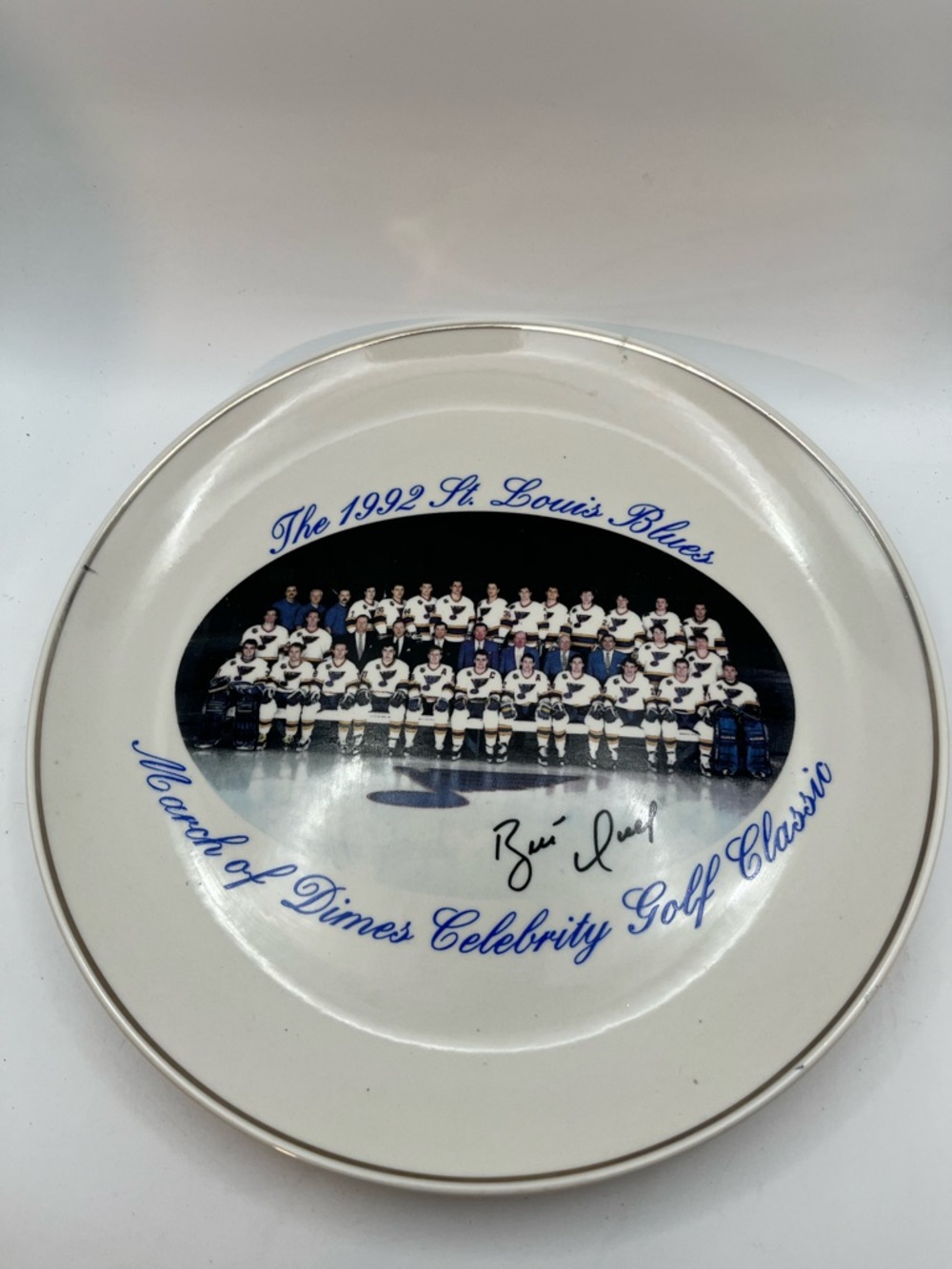 St. Louis Blues 1992 Commemorative White Collector Plate